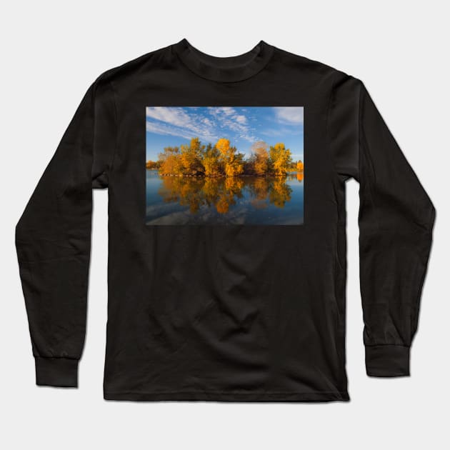 Gold Reflection Long Sleeve T-Shirt by algill
